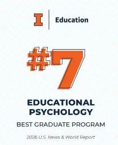 Announcement of being ranked #7 in Educational Psychology in US News and World Report